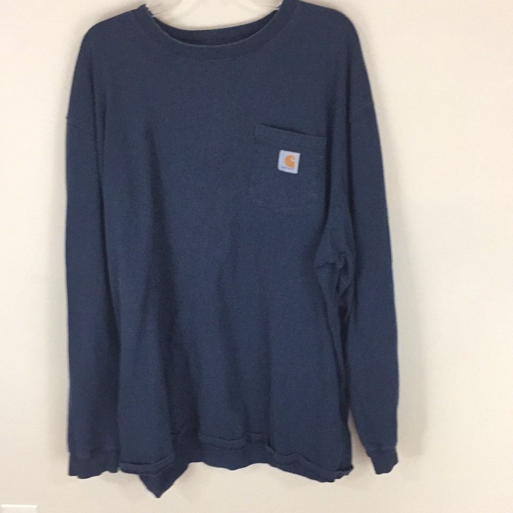 Carhartt Navy  Cotton  Original Fit Long Sleeve Shirt Size 3XL Tall